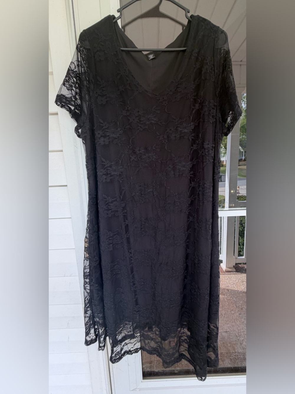 SHEIN Black Lace Detail Shift Dress